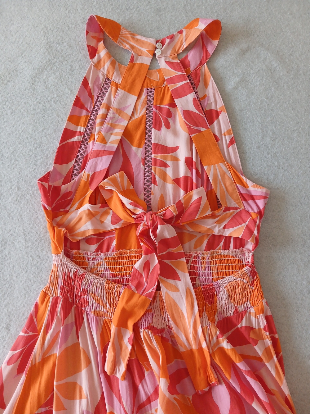 Abel The Label Rumi Maxi Dress in Orange and Pink Tropical Floral Anthropologie - Picture 7 of 15